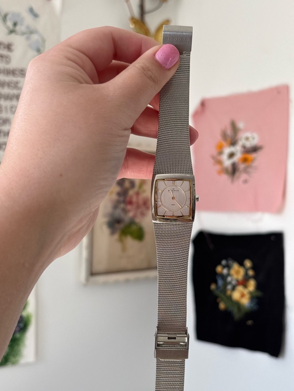 Skagen steel two tone slick retro watch